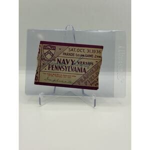 October 31, 1936 Football Ticket Stub Navy vs. Pennsylvania Franklin Field